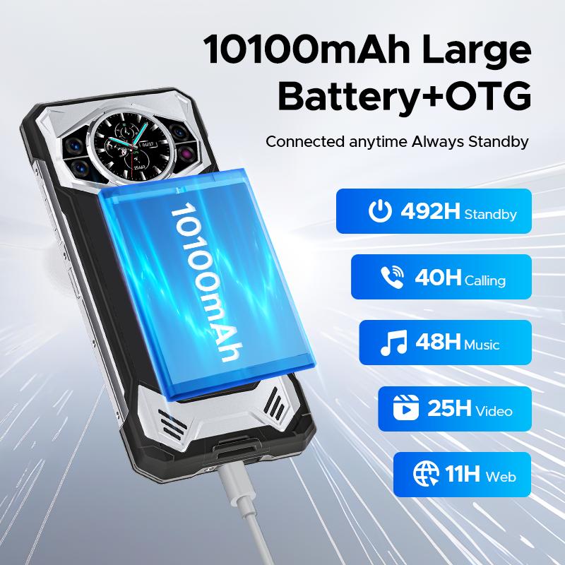 S200 5G Rugged Phone 10100mAh 100MP AI Main Camera  6.72 Inch unlocked phone 12GB RAM 256GB ROM