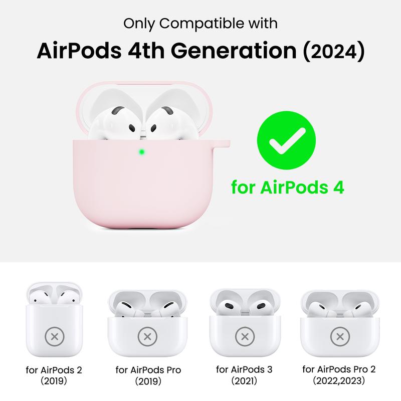 ORNARTO for AirPods 4th Generation Case , Compatible with AirPods Case 4th Generation (2024),Energetic Colors Protective  Soft Skin  Silicone Case