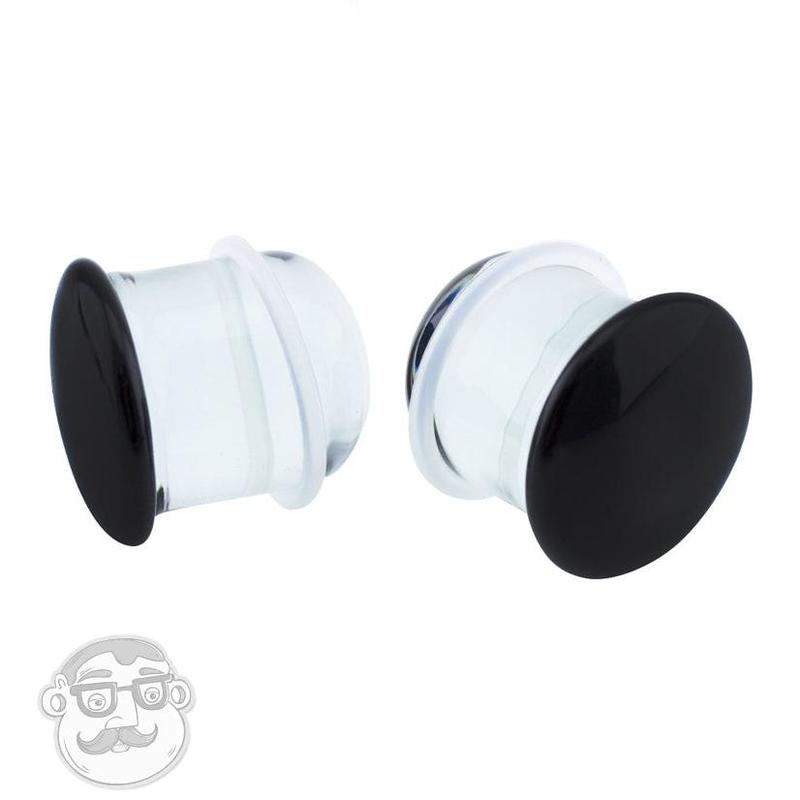 Black Glass Plugs - Single Flare