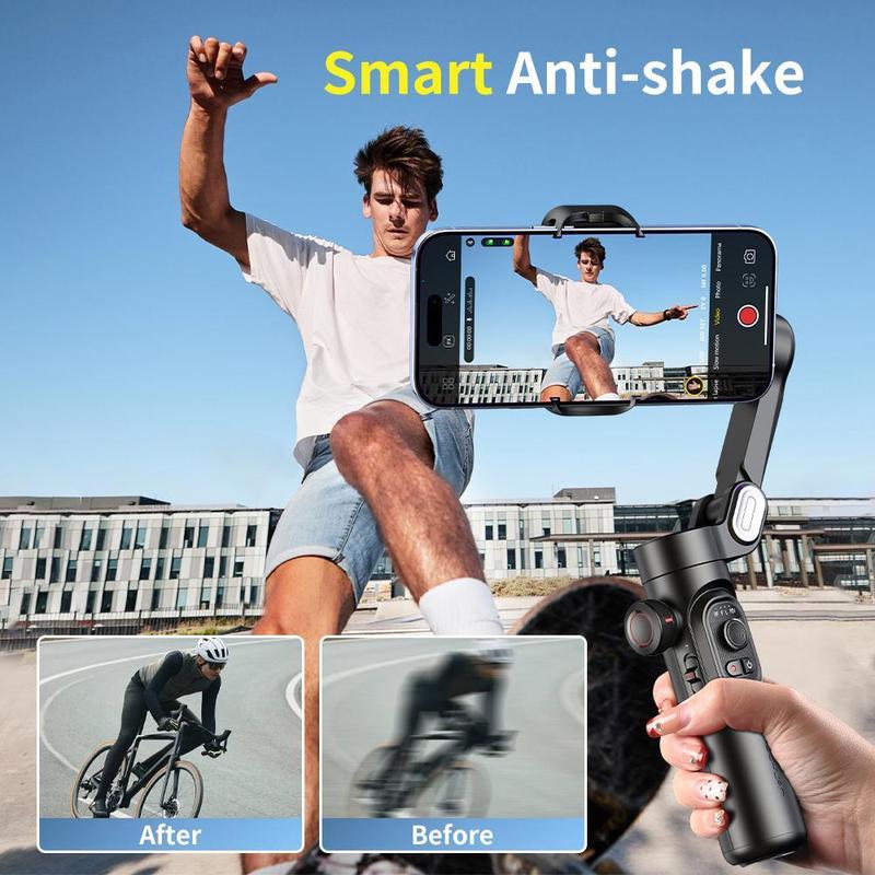 AOCHUAN 3-axis Shooting Tripod Stand, 360° Rotation Auto Face Tracking Gimbal Stabilizer, Smartphone Selfie Accessories, Selfie Phone Tripod