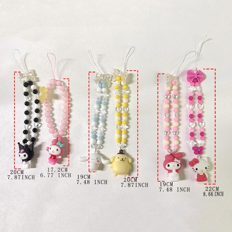 SANRIO Cute Cartoon Design Phone Chain, 1 Count Cute Phone Lanyard, Fashion Phone Strap for Women & Girls, Mobile Phone Decoration Accessories