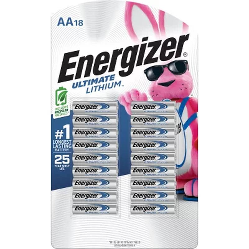 Energizer AA Ultimate Lithium Batteries, 18 Pk. Long Lasting