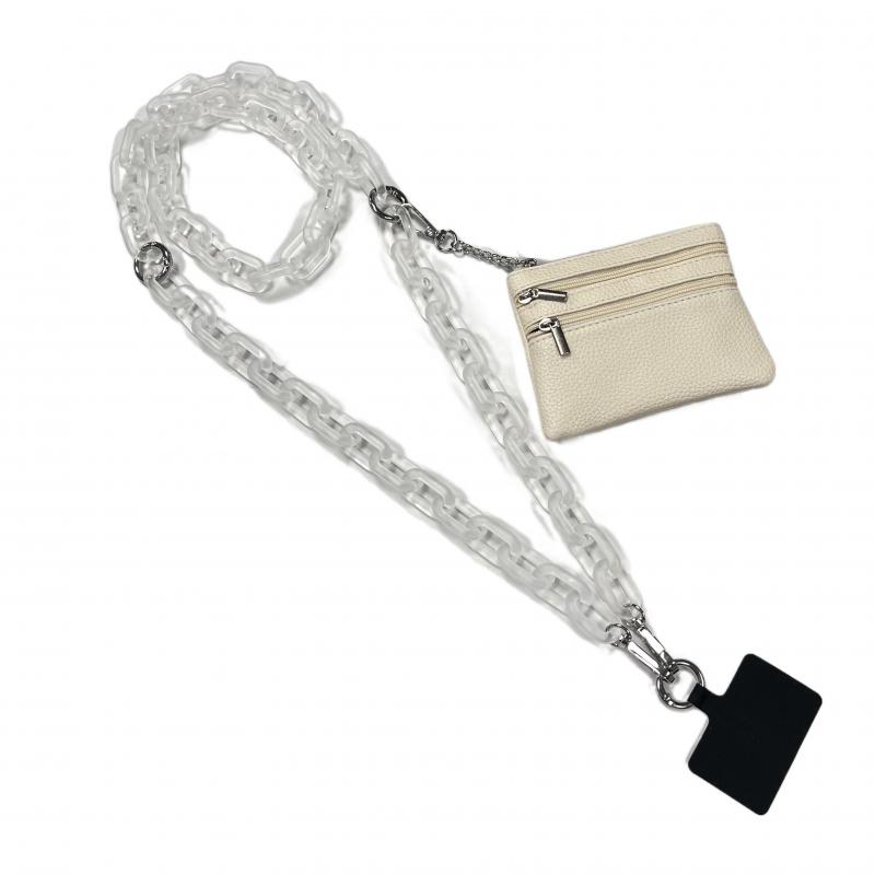 Clip-on phone strap and wallet crossbody bag phone strap with zipper pocket phone strap crossbody bag Clip & Go