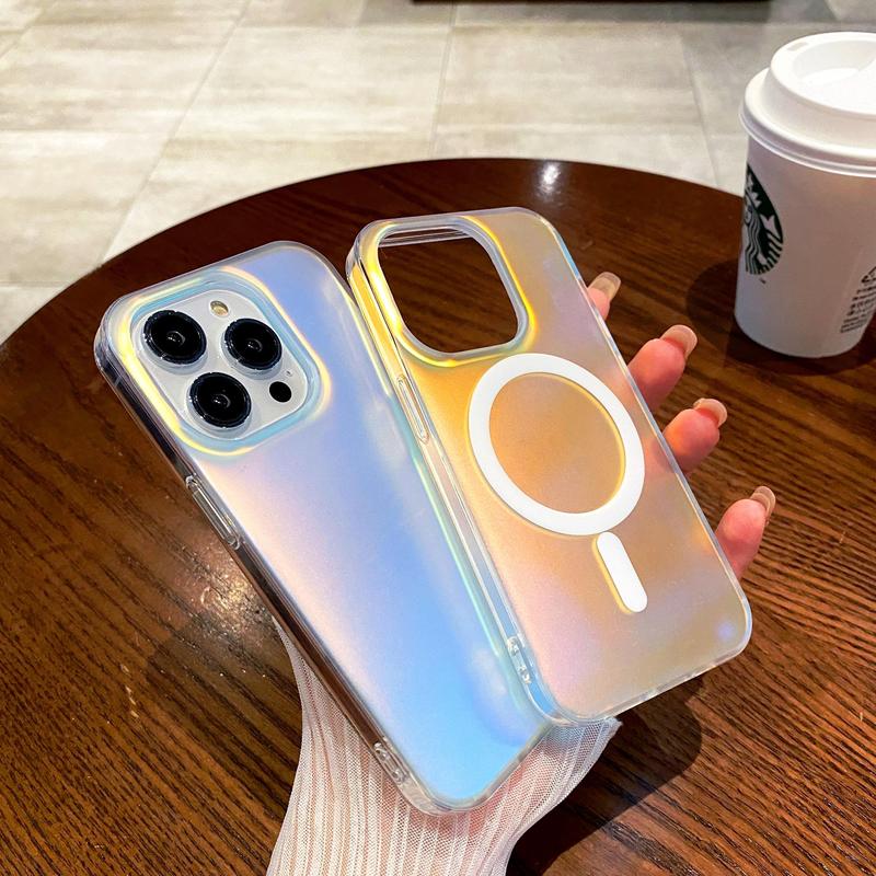 Holographic Iridescent Phone Case for iPhone 11,12,13,14,15,16 pro max Accessories Protection