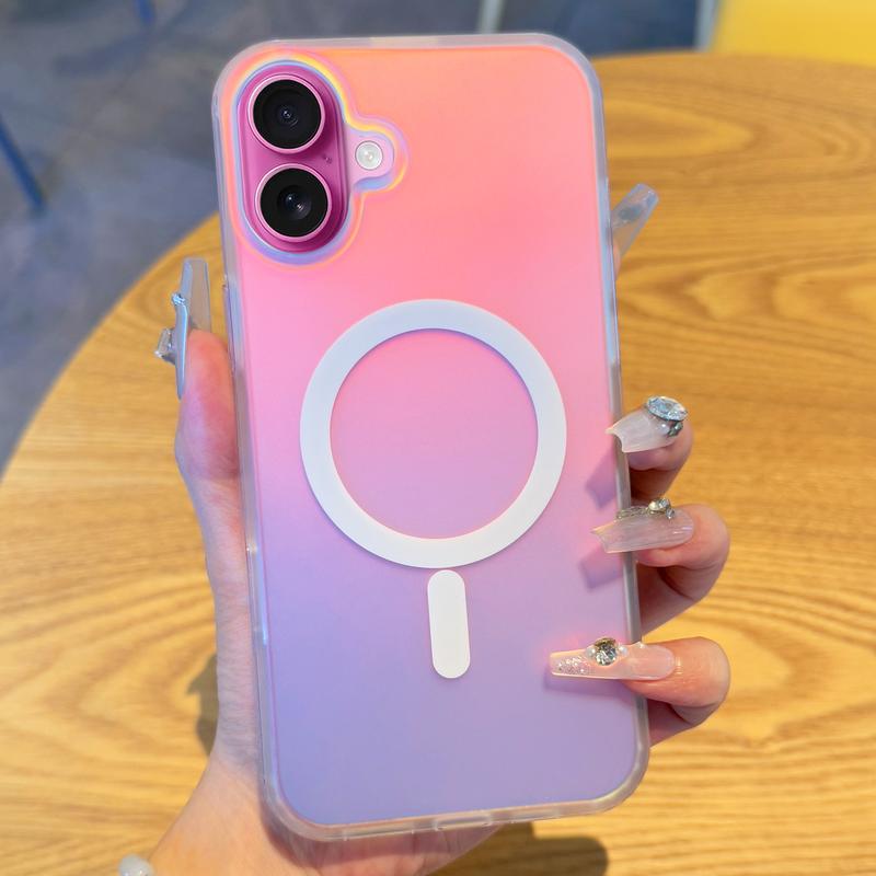 Holographic Iridescent Phone Case for iPhone 11,12,13,14,15,16 pro max Accessories Protection