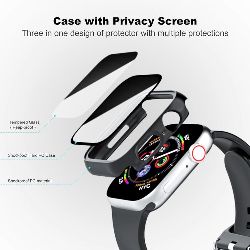 Anti-peep Privacy Watch Screen Cover Protector, Durable Hard PC Watch Screen  Protection Film for Apple Watch Series 9 8 7 6 5 4 SE SE2 Ultra Ultra 2 Device, Summer Essentials