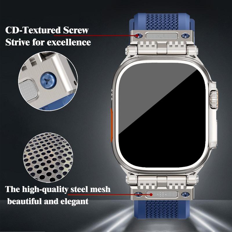 Silicone Watch Band Compatible with Apple Watch, Replacement Watch Band for Men, Wearable Accessories for Apple Watch Band 49mm 45mm 44mm