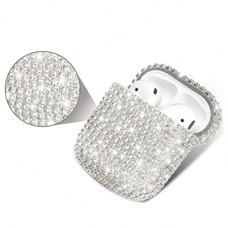 Artificial Rhinestone Decor Earphone Case, 1 Count Anti-fall Earbuds Case, Shockproof Earphone Protector Cover Compatible with Airpods 2 3 Pro Pro2