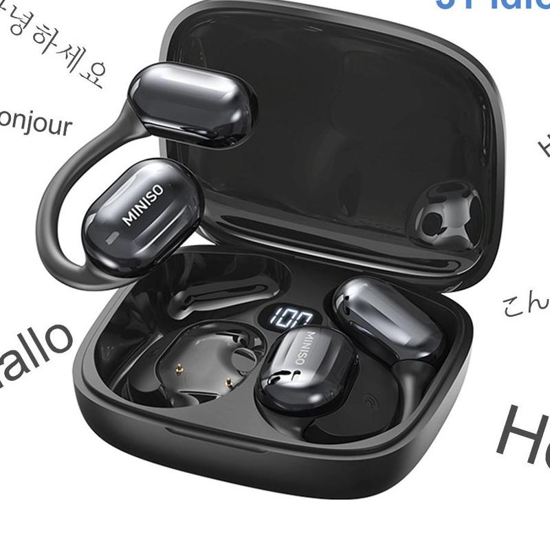 MINISO Open MS162 OWS Translation Wireless Bluetooth Earphones Support 31 Languages Real Time Bluetooth Translation Earbuds Support Playing Music Phone Calls Headphones earbuds