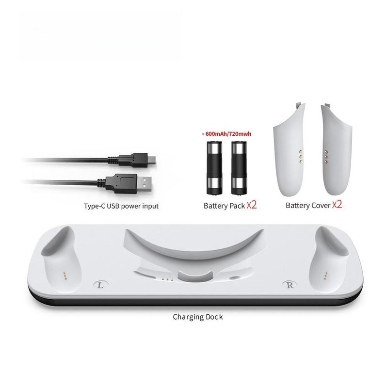 Charging Dock for Mate Quest 3, Magnetic Charging Station with 2 Rechargeable Batteries for Quest 3 VR Headset & Controllers, Console Accessories