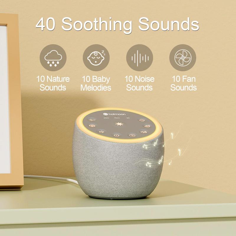 Hotmoon White Noise Machine, 1 Count USB Powered Portable Sleep Sound Machine with Lighting Modes & Timer Function, Use for Home Travel, Gifts for Mum