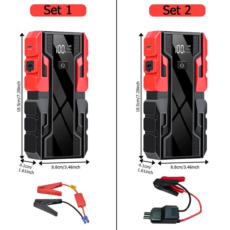 Portable Car Jump Starter, Car Emergency Booster with Light & Power Bank, Durable Car Emergency Mobile Power Battery Charger with Smart Clip, Jumper Powerbank