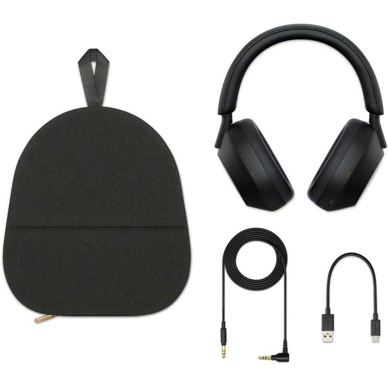 Sony WH-1000XM5 Wireless Industry Leading Noise Canceling Headphones, Black Audio Earphones Bluetooth Charging