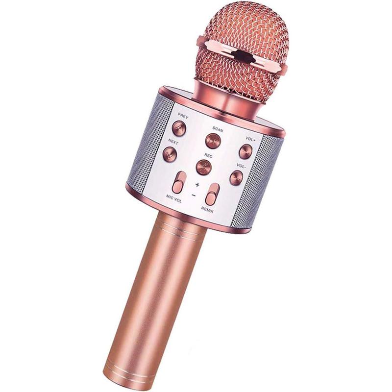 Wireless Bluetooth Karaoke Microphone,3 in 1 Portable Handheld Karaoke Mic Speaker Machine,Karaoke Machine for ,Home Party Singing Microphone,Birthday Party,Best Gifts for  (Rose Gold)