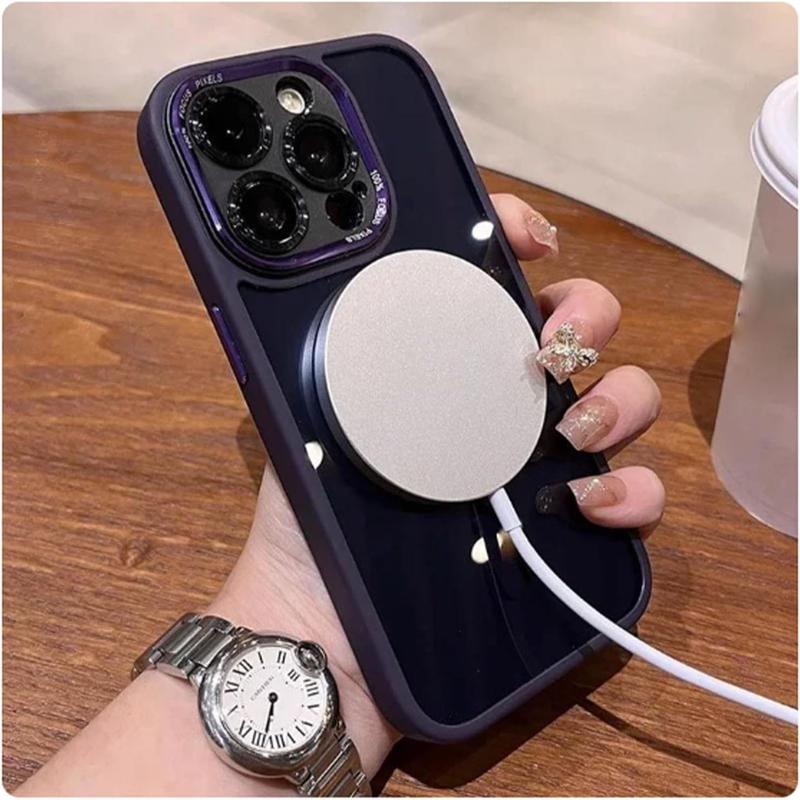 Protector Clear Magnetic Phone case with Magnetic wireless charging for iPhone 16 15 14 13 12Pro Max 16 15 14 Plus Shockproof Accessories Protection Screen Protector Smartphone Protection Devices Accessories