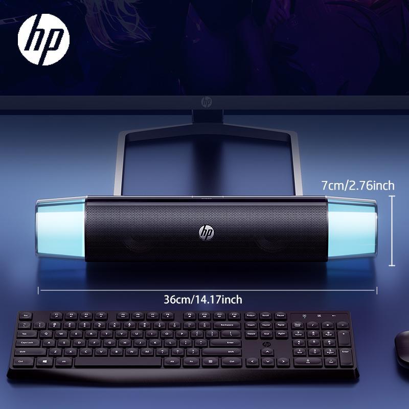 HP Computer Speaker, Long Desktop Light-emitting Speaker, Subwoofer Speaker for Home, Office, Laptop, PC, TV, Mobile Phone