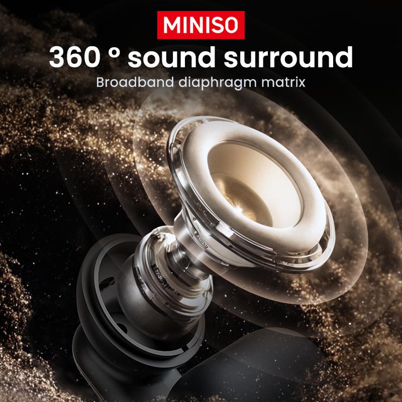 Miniso NEW X36 Ultralight Clip Open Ear Earbuds with HD Mic Immersive Audio Open Ear Wireless Clip on Earbuds for Comfort OpenAudio for Awareness Up to 40 Hours of Battery Life High Resilience Ultra Open Earbuds with IPX5 Waterproof for Running Fitness