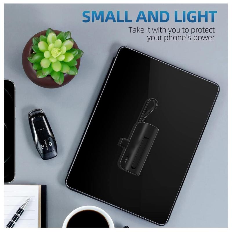 Small Portable Charger USB C, 5000mAh Power Bank with Built-in Type-C Cable Compatible with iPhone 15 15 Plus 15 Pro 15 Pro Max, Samsung Galaxy S23 22 Series, Android Phones etc, christmas gift ideas Black Friday Deals tiktok shop store