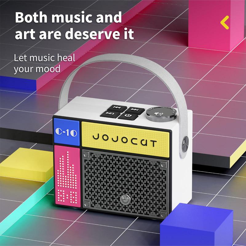 PRUNUS C10 Portable Bluetooth Speaker Rechargeable Wireless Speaker with Deep Bass Support TF Card Home Decor for Bedroom Office Party Outdoor Audio Compact Retro Button Smartphone