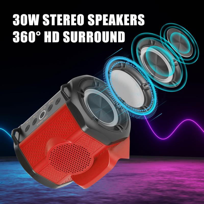 Wireless Portable Speaker Compatible for Milwaukee 18V Battery, 30W Blue Tooth Speaker, USB Output, USB Audio Source and Suitable for Indoor and Outdoor(Battery not Included)