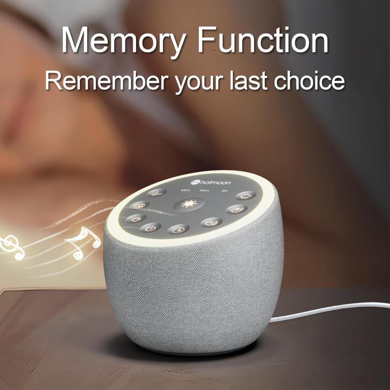 Hotmoon White Noise Machine, 1 Count USB Powered Portable Sleep Sound Machine with Lighting Modes & Timer Function, Use for Home Travel, Gifts for Mum