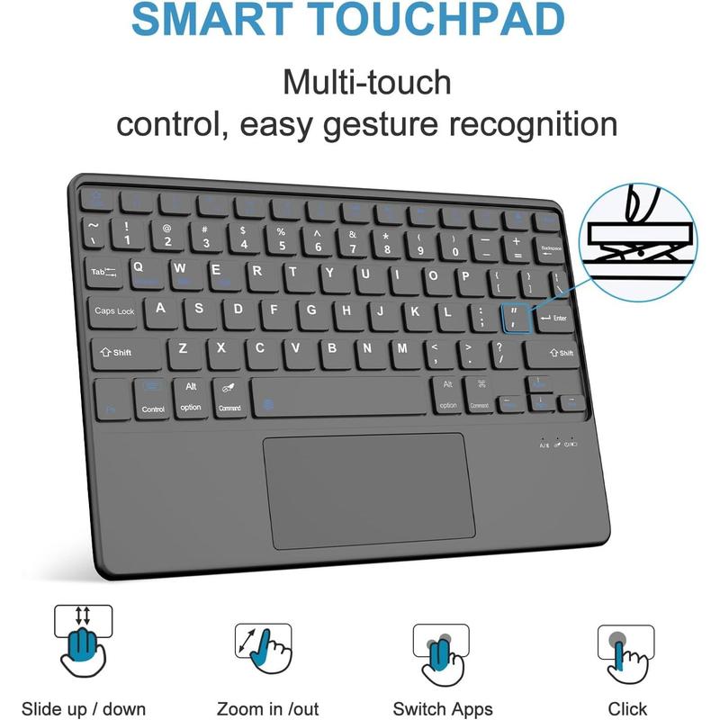 Touchpad Keyboard Case for Samsung Galaxy Tab S9 FE 5G 10.9 Inch Tab S9 11 Inch 2023 - Multi-Touch Trackpad, Detachable Wireless Bluetooth Touch Keyboard Smart Cover with S Pen Holder (Black)