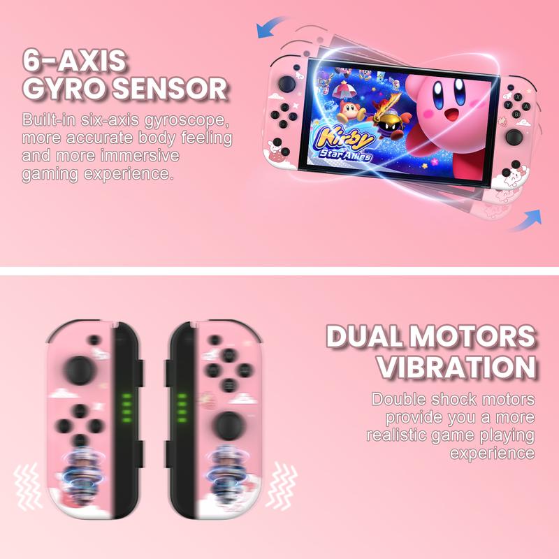 Switch Controller for Nintendo Switch - Nintendo Switch Controller Joycon L R Compatible with Switch Lite OLED (Pink)