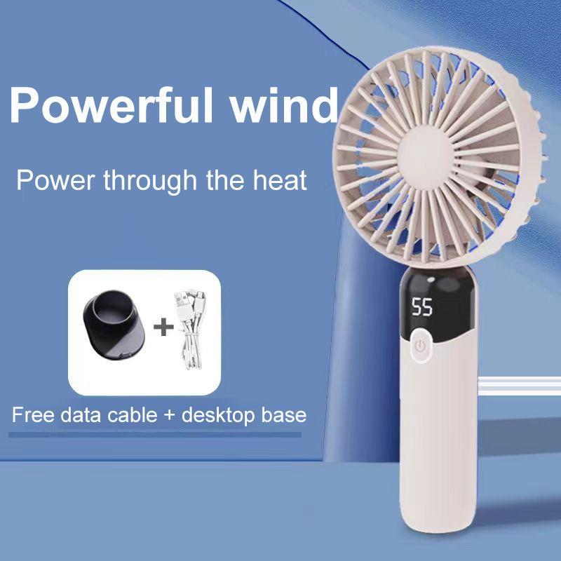 Portable Fan for Summer Outdoor Sports, Handheld Cooling Fan for Summer, Portable Fans for Summer, Mini Fan with Digital Display, Cooling Fan, Universal Household Fan for Indoor Outdoor Use, Summer Travel Supplies, Summer Essentials