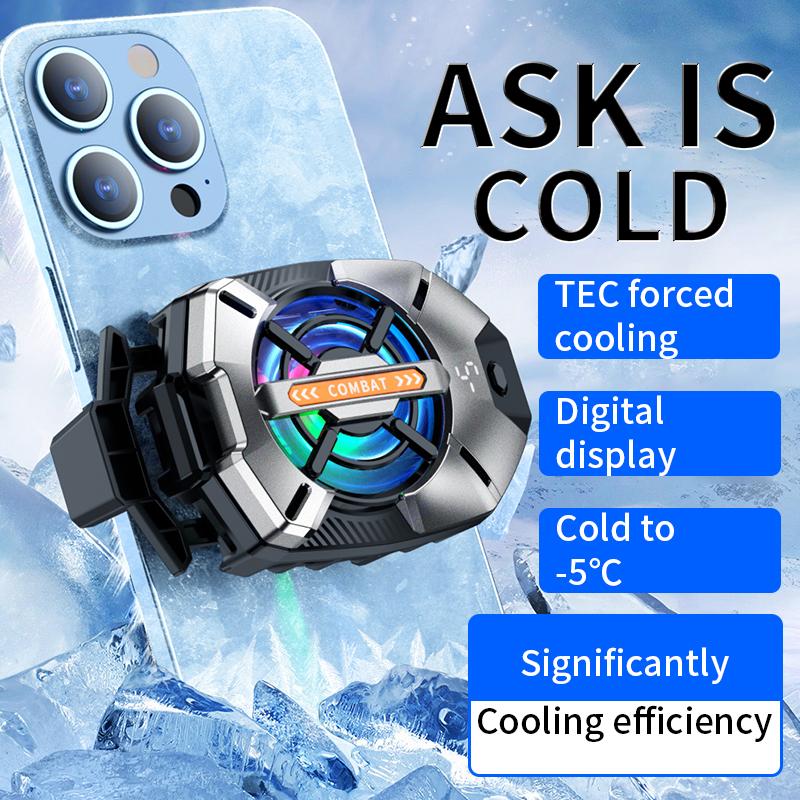 JOYYE Phone Cooler, Portable Lightweight Cooling Fan, LED Display Radiator, Fast cooling, low noise, smooth, Games, Live, USB Compatible Mobile Mobile