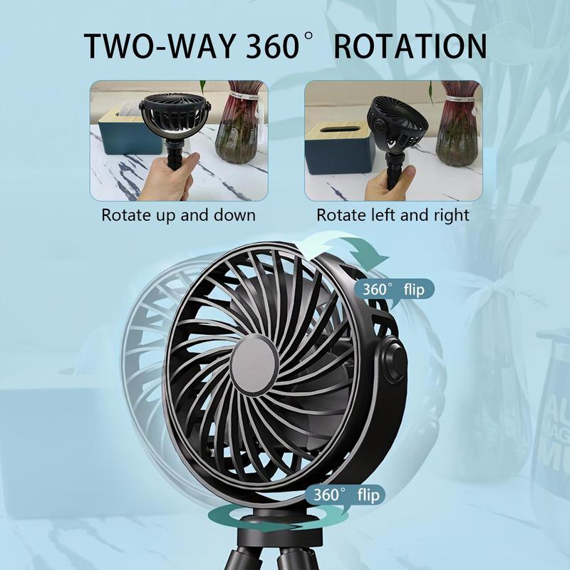 Portable USB Rechargeable Silent 3 Speed Adjustable Mini Fan, Multipurpose Foldable Desktop Fan, Outdoor Sports Handheld Fan, Multifunctional 8-leg Fan