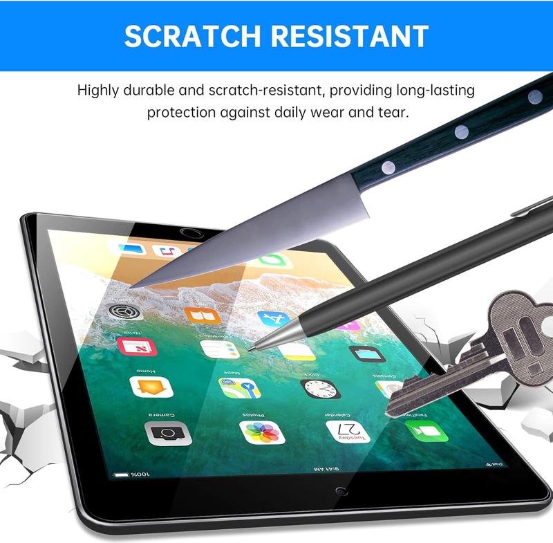 -2 Pack Screen Protector for iPad 6th Generation 9.7 Inch, Anti-Scratch Tempered Glass Film for iPad 5th Gen Air 2 Air 1 Pro 9.7, Touch  Tempered Glass Screen Protector for iPad 9.7