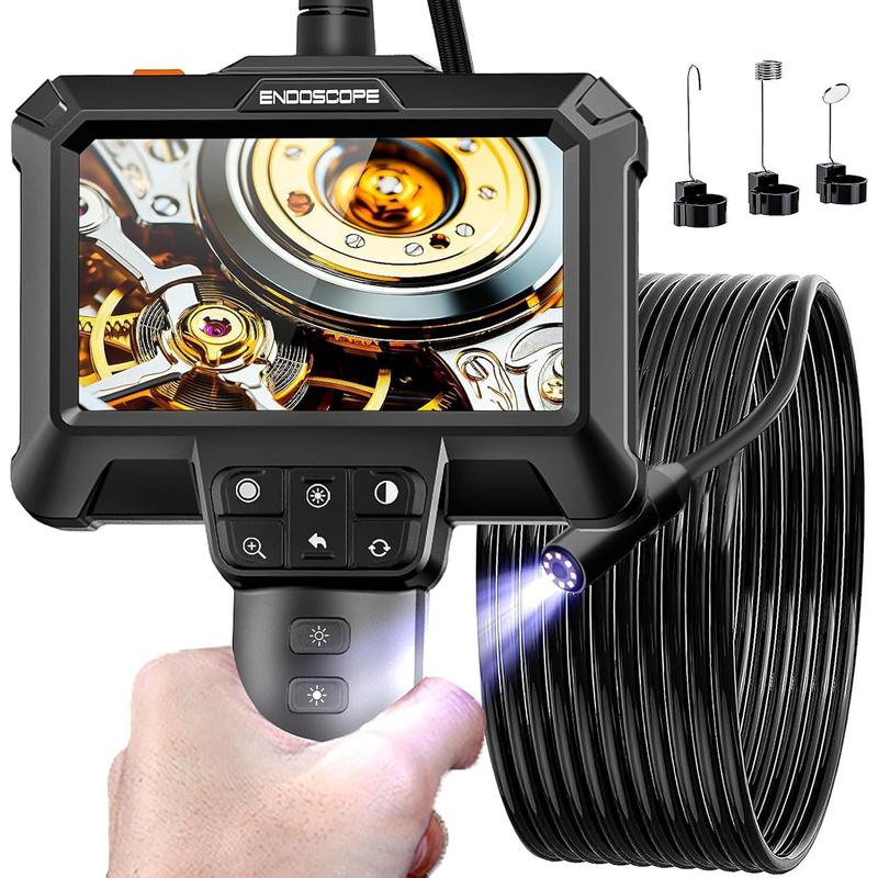 Endoscope Camera with Light - IP67 Waterproof Borescope Camera with 8 Adjustable LED Lights | 4.3