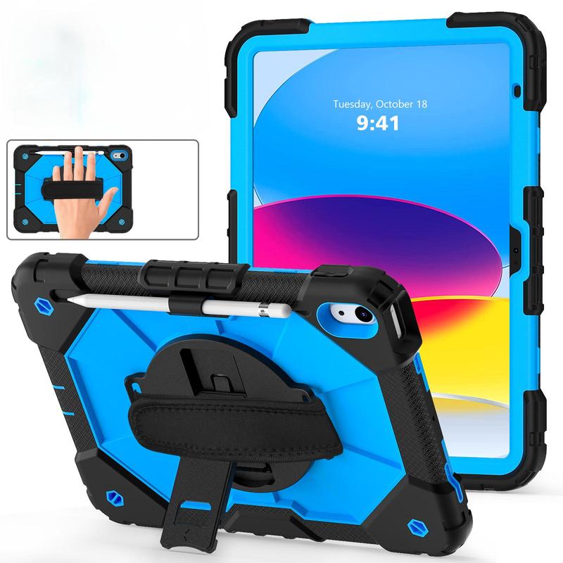 Shockproof Tablet Case with Handle, Full Body Rugged Tablet Protective Cover, Tablet Protector Compatible with iPad 7.9 8.3 9.7 10.2 10.5 11 12.9 Inch