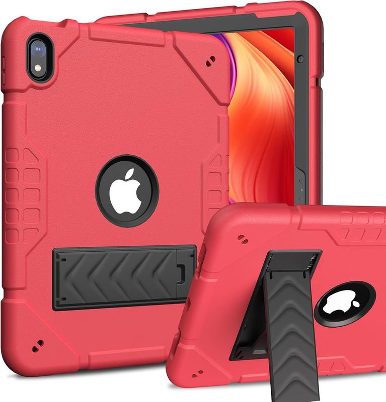 Case for iPad 10th Generation 10.9-inch 2022, iPad 10th Case with Kickstand, 2 in 1 Heavy Duty Shockproof Rugged Protective Cover with Built-in Stand (Red)