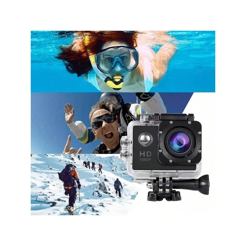 LIUHUAIHAO Action Camera With 16G SD Card, 1080P 12MP Sports Camera Full HD 2.0 Inch Action Cam 30m 98ft Underwater Waterproof Snorkel Surf Camera With Wide-Angle Lens And Mounting Accessories Kit.