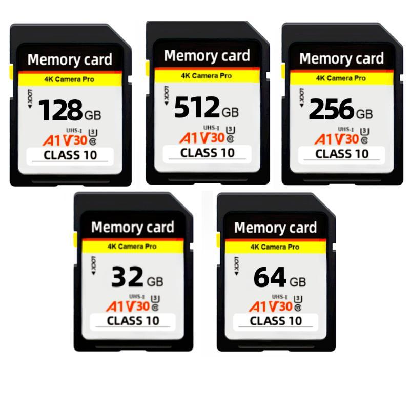 SD Card, 1 Count High Speed Memory Card, Universal Class 10 3D 4K V30 Video High Speed Capacity UHS-I SD Card For Camera, Camera Accessories