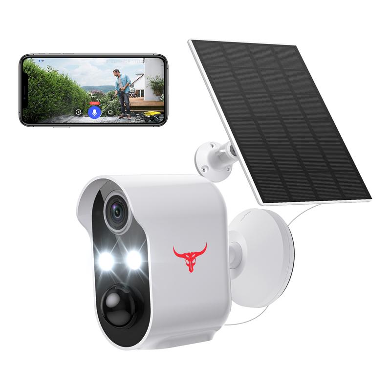 Wireless Outdoor Security Camera, Solar Camera with 1080P HD Video, 2 Way Audio, Color Night Vision, Smart Human and Motion Detection, Cloud Storage, 2.4G WiFi, Wireless Camera, Battery Powered Security Camera, Wi Fi Camera, IP Camera Outdoor