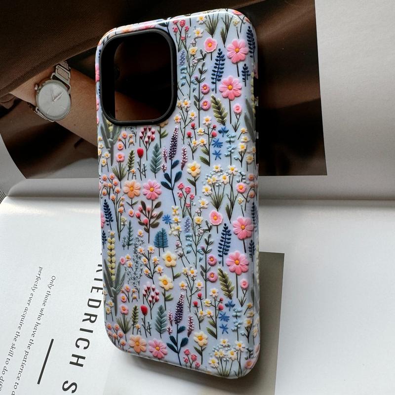 Fall Floral Pattern Phone Case, 1 Count Anti-fall Decorative Phone Protector Cover, Unique Phone Cases, Phone Accessory for iPhone 11 Cases iPhone 12 Cases iPhone 13 Cases iPhone 14 Pro Max Case iPhone 15 Pro Max Case, Fall Decor