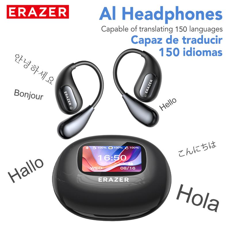 Erazer XP7 AI Translation Earbuds Open Wireless Bluetooth Headphones Real Time Translation Bluetooth Earphones For Calling Support 150 Languages Bluetooth Translation Wireless Headphones