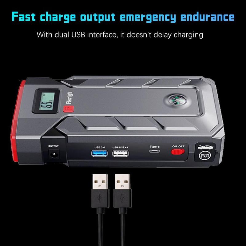 99900mAh Car Jump Starter Booster Jumper Box Power Bank Battery Charger Portable, 2000A Peak Portable Jump Starter Boxor 12V Car Automobiles Battery Booster Pack with Power Bank Charger, Portable Car Jump Starter 12V Battery Booster Jumper Box Powerbank