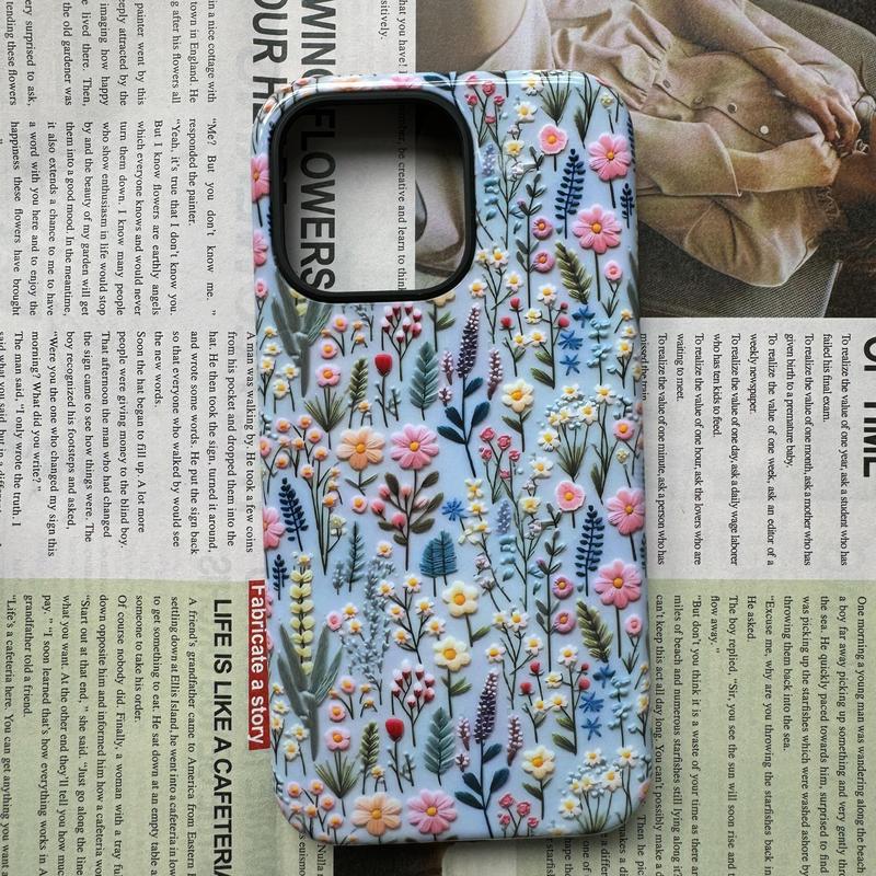 Fall Floral Pattern Phone Case, 1 Count Anti-fall Decorative Phone Protector Cover, Unique Phone Cases, Phone Accessory for iPhone 11 Cases iPhone 12 Cases iPhone 13 Cases iPhone 14 Pro Max Case iPhone 15 Pro Max Case, Fall Decor