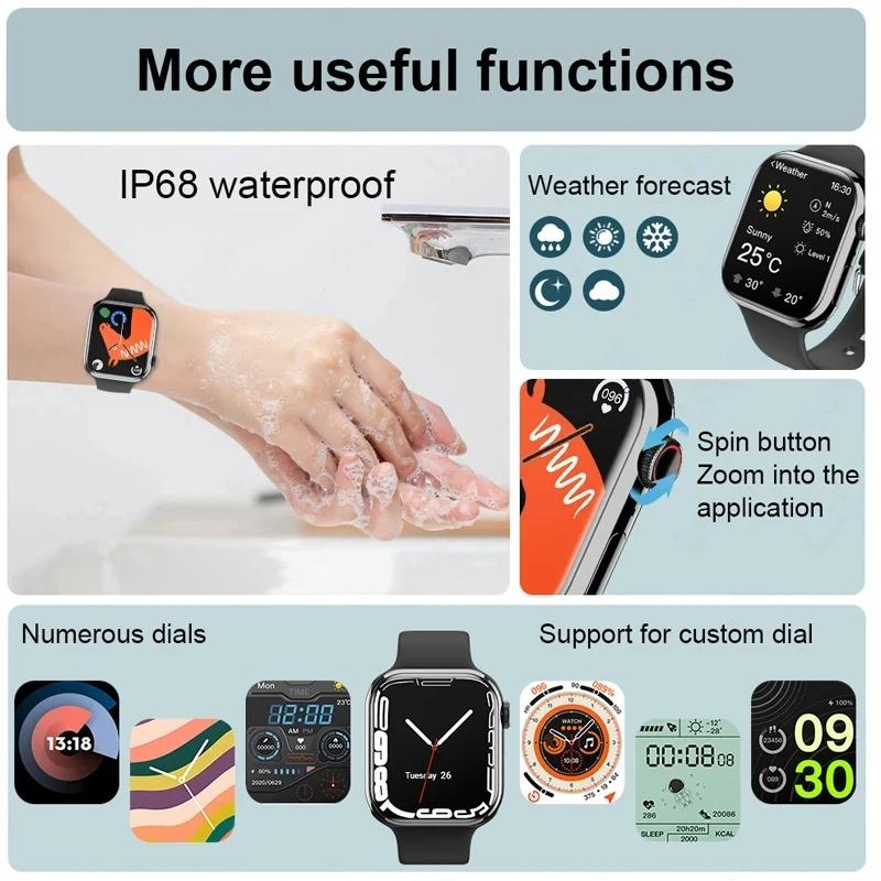 2024 Watch 10 Smart Watch Men Body Temperature BT Call NFC Always on Display GPS Sport Watch Women Smartwatch For Apple Android