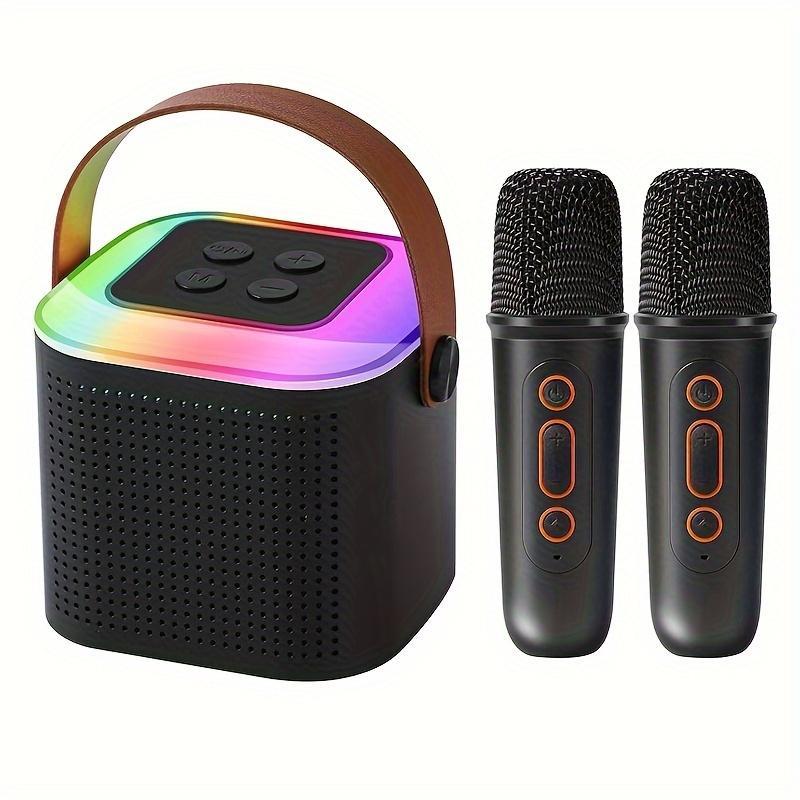 Portable Wireless Speaker with Microphone, Rechargeable Wireless Speaker with LED Light, Portable Karaoke, Outdoor Speaker for Home, Party, Camping