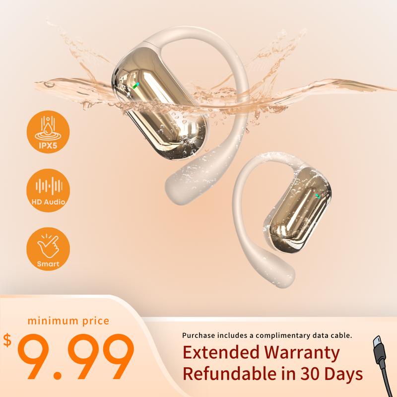 Q16S OWS Open Ear Bluetooth Earbuds HIFI Sound Wireless Affordable Earbuds Gaming headsets with Low Latency IPX5 Waterproof Comfortable Wearing Audio Headphone christmas 2024 ornament  Electronic