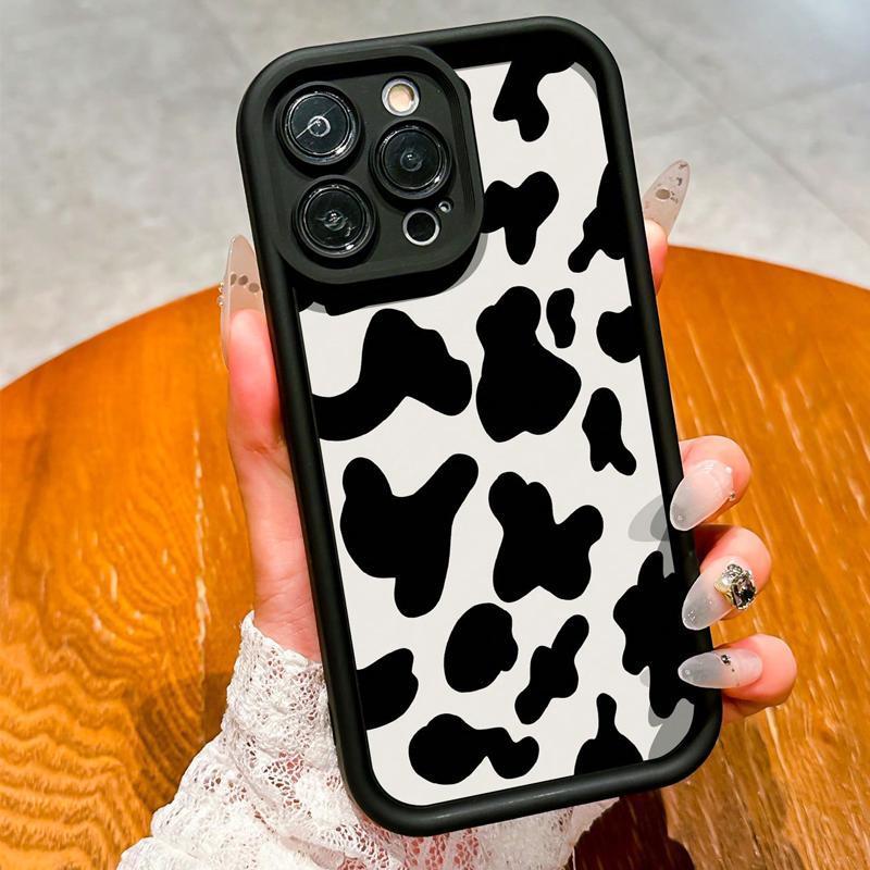 Cow Print Pattern Phone Case, TPU Decorative Phone Protector Cover, Phone Accessories Compatible with iPhone 11 12 13 14 15 16 Pro Max