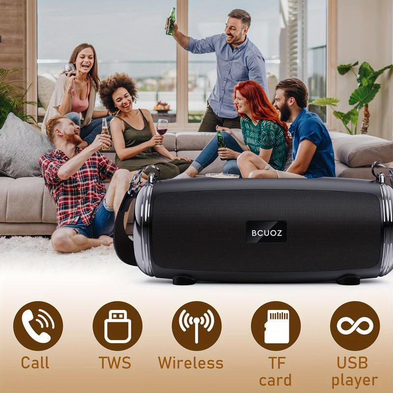 Outdoor Portable Wireless Stereo Speaker, Dual Speakers, TWS Stereo Subwoofer Pole Hands-Free Call FM TF Card U Disk, Connect to Mobile Phone Tablet Computer TV,  outdoor Portable Audio, Birthday Party Gift Wireless Halloween Party.