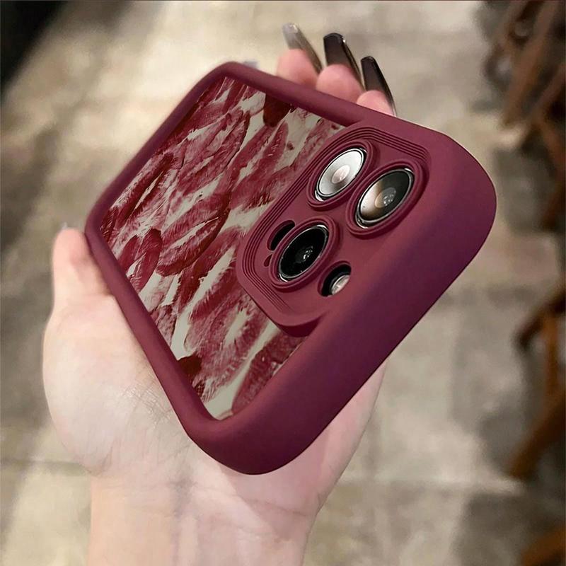 Lip Print Pattern Phone Cases, 3D Embossed Soft Anti-fall Waterproof Phone Case, Compatible with iPhone 15 Pro Max Case iPhone 11 Cases iPhone 14 Pro Max Case iPhone 15 Cases