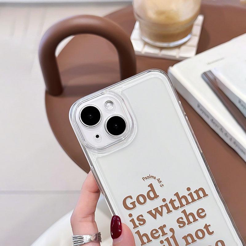 Religious Slogan Letter Pattern Phone Case, Anti-drop Phone Protective Cover, Phone Accessory Compatible with iPhone 16 15 14 13 12 11 Plus Pro Pro Max