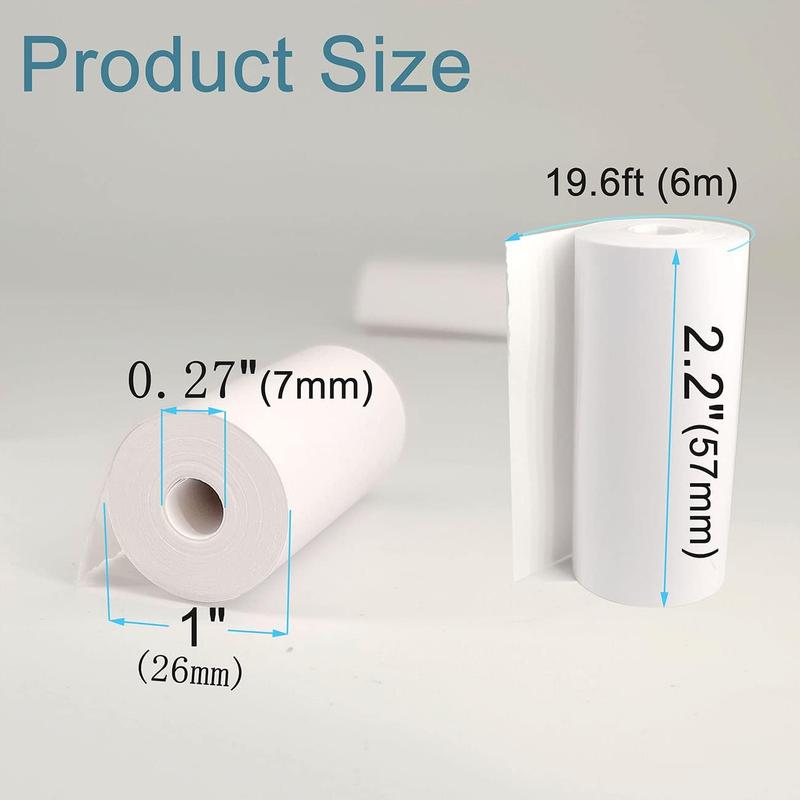 12 Rolls Kids Instant Camera Refill Print Paper Film, Coreless Thermal Print Paper, Suitable Width 2 1 4