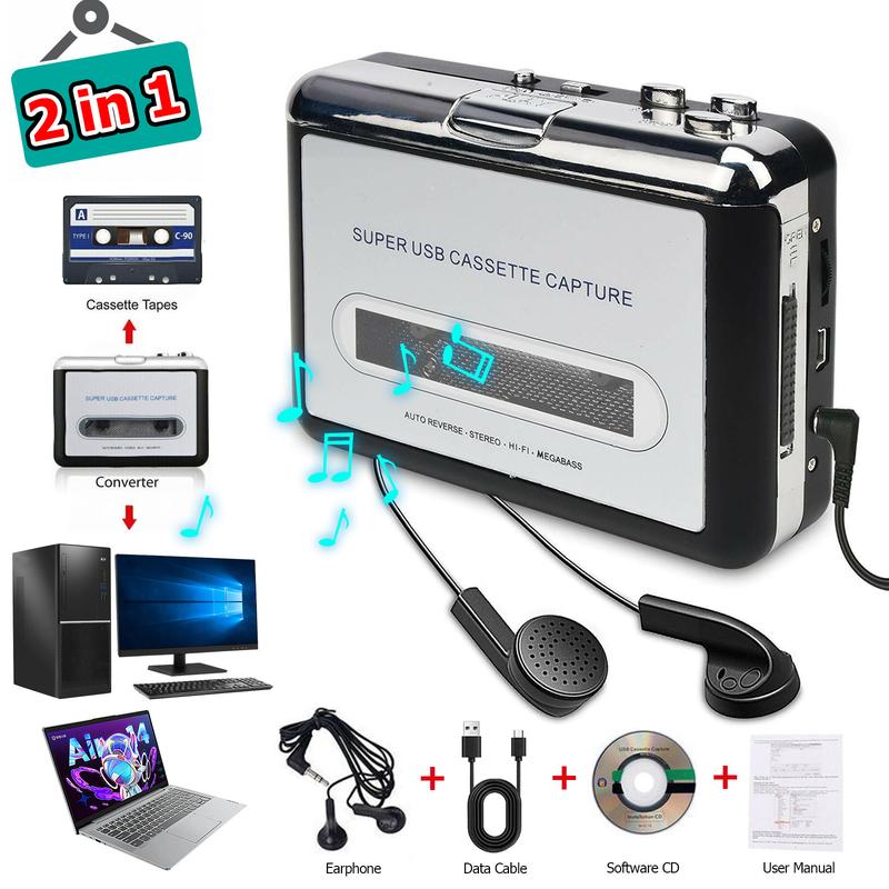 Digital Tape to MP3 Converter Recorder Portable New Technology Recording Audio Usb